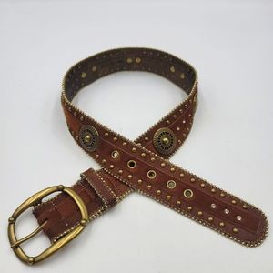 Kathy Van Zeeland Leather Studded Belt